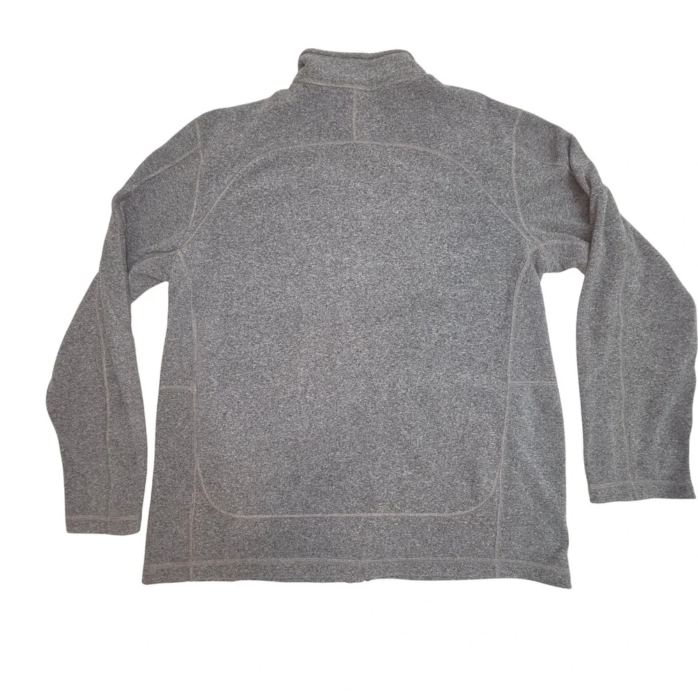 The North Face Mens XL Gray Full Zip Fleece Jacket Mock Neck Heathered Charcoal